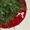 Simple Linen Tree Skirt - Red
