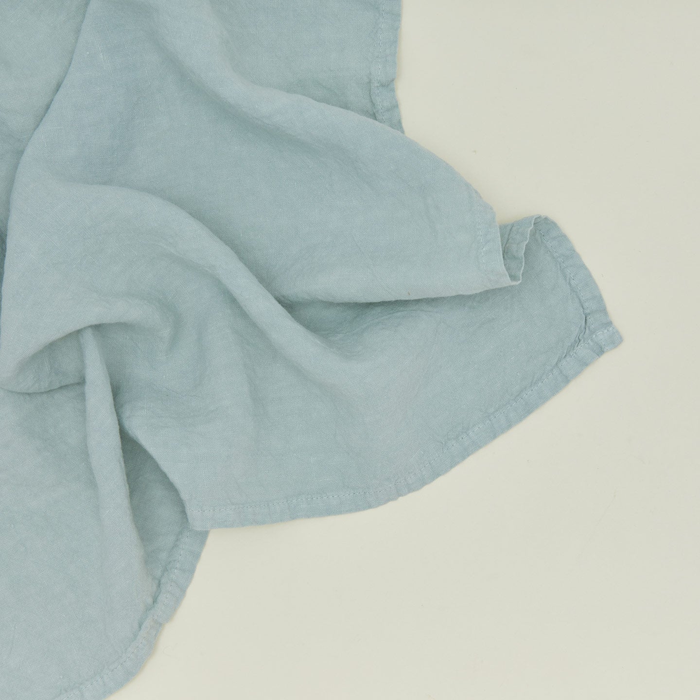 Detailed view of simple linen napkin in sky