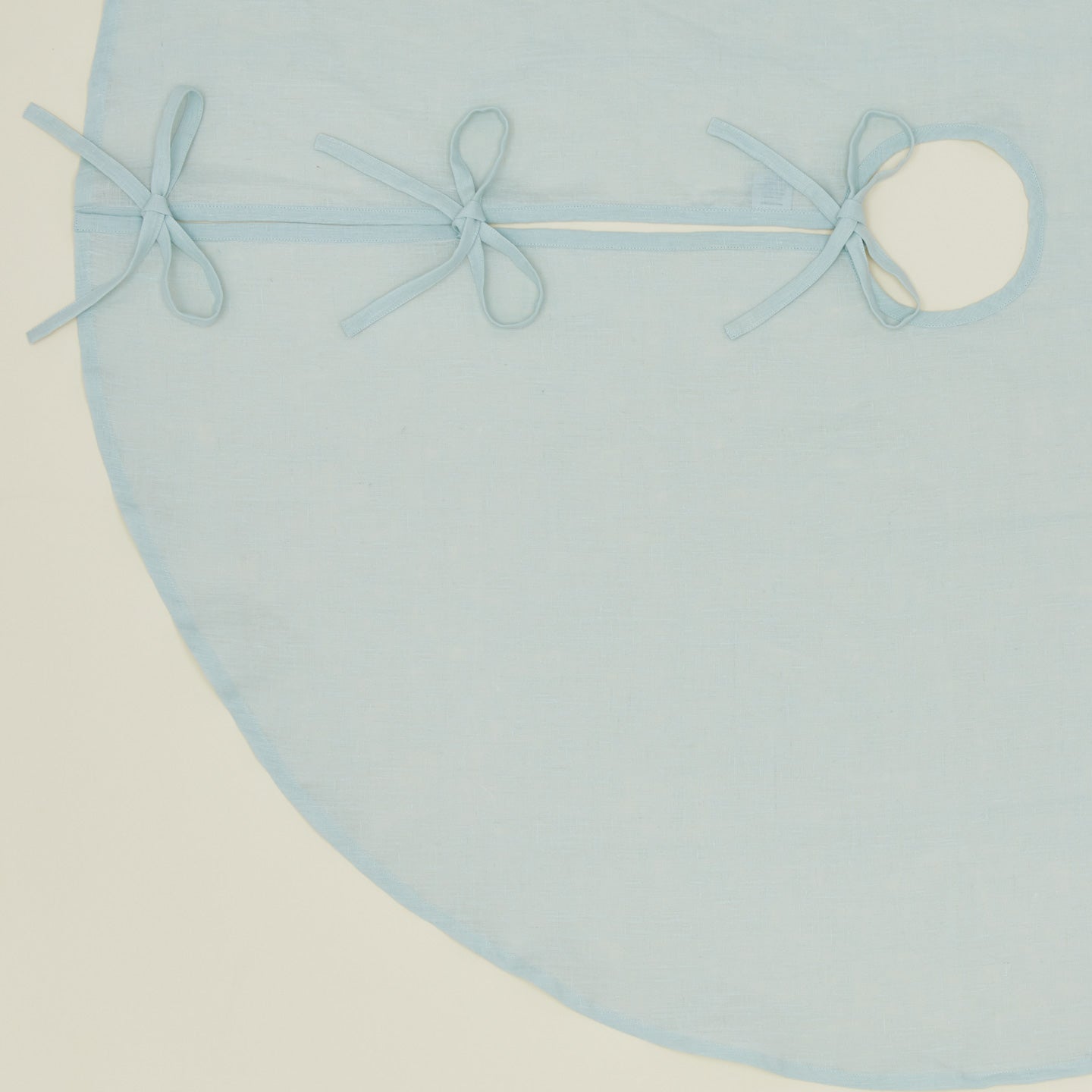 Simple linen tree skirt in sky