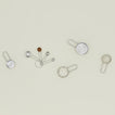 Simple measuring set in silver with various ingredients