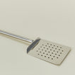 Close up view of Simple metal spatula in silver