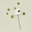 Simple metal spatula in silver with brussels sprouts