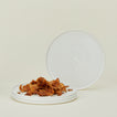 Simple porcelain salad plate set of 4 in white with mushrooms