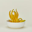 Simple porcelain serving bowl in white with fruit