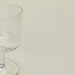 Detailed Simple seeded glassware in clear.