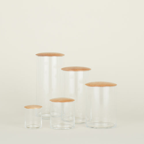 Simple storage container group in maple