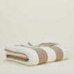 Folded simple striped throw in ivory and flax