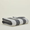 Folded simple striped throw in light grey and dark grey