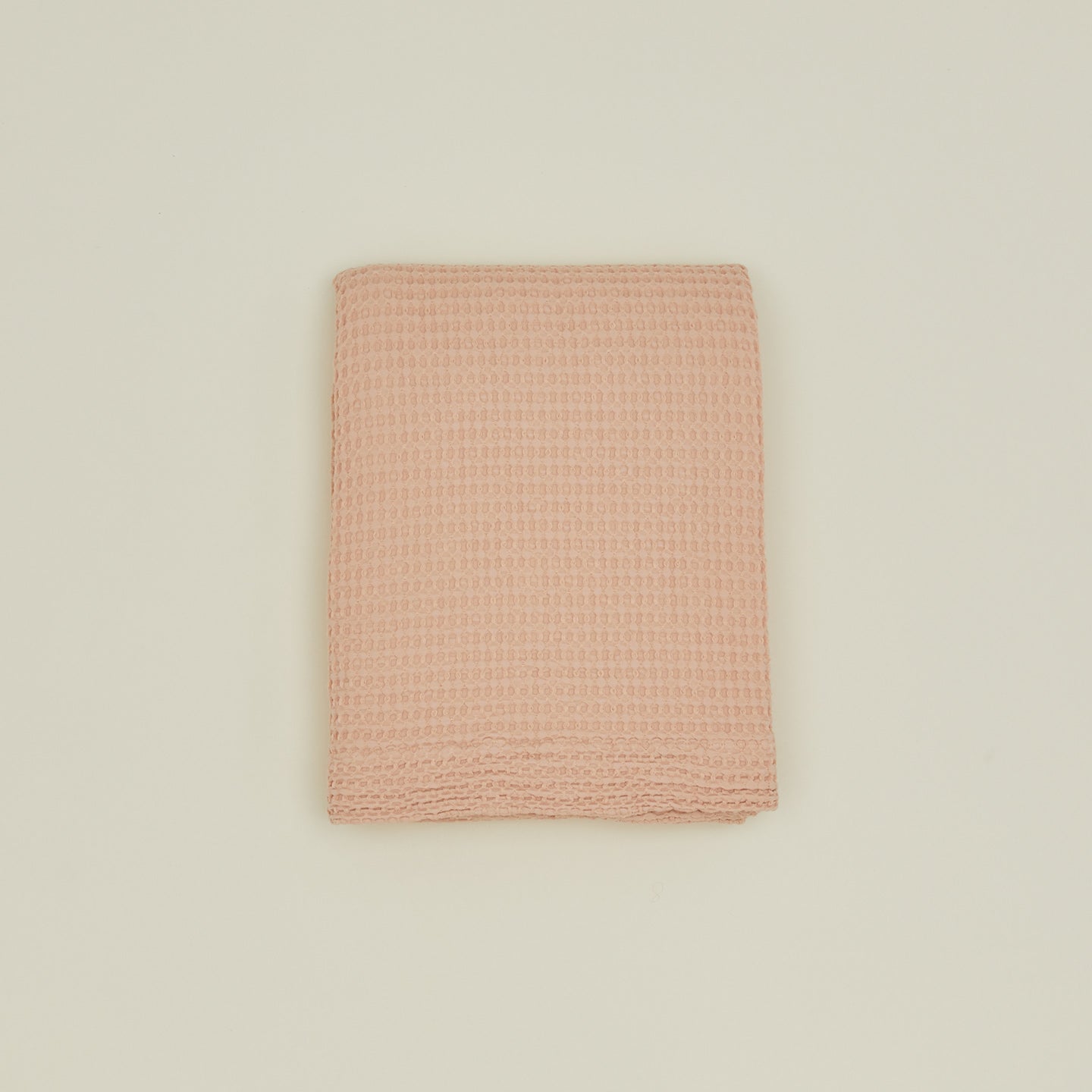 Simple waffle shower curtain in blush
