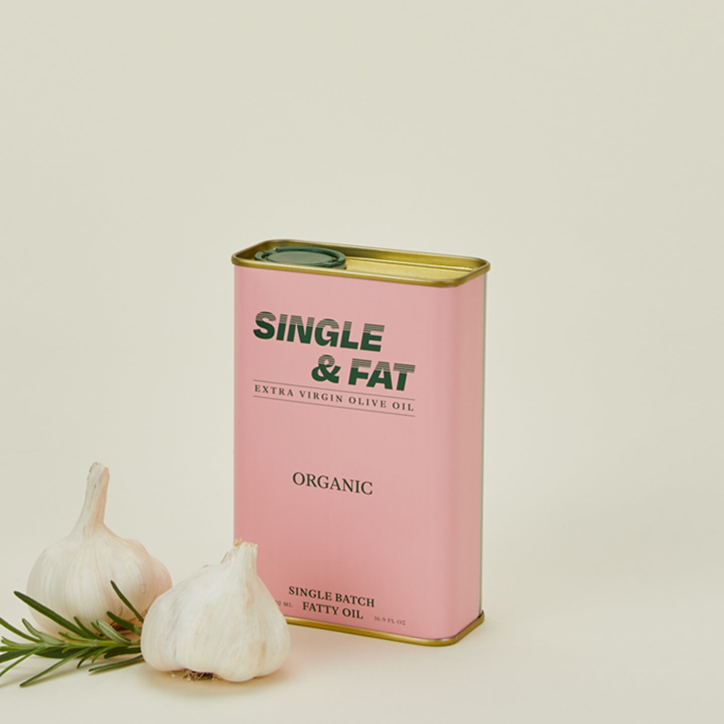 Single and Fat olive oil with rosemary and garlic