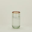 Large Sobremesa amber rim glass