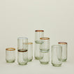 Sobremesa amber rim glasses in various colors and sizes