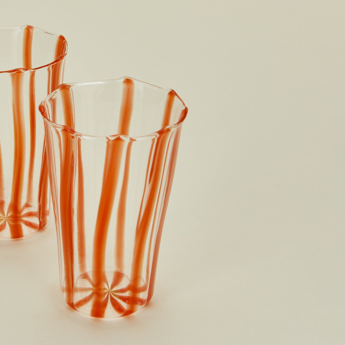 close up view of Sophie Lou Jacobsen La Verre grand glassware in terracotta