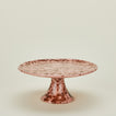 Splatterware cake stand in blush and terracotta