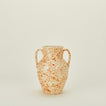 Large splatterware vase in ivory and bronze 