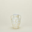 Large splatterware vase in white and ivory