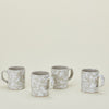 Splatter Mug, Set of 4 - Light Grey/White