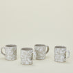 Splatterware mugs set of 4 in grey and white