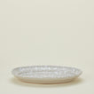 Splatterware serving platter in grey and white