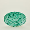 Splatterware serving platter in sage and green