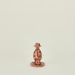 Small splatterware candlestick holder in blush and terracotta