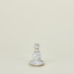 Small splatterware candlestick in white and grey