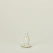 Small candlestick holder in white and bronze