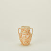 Small splatterware vase in ivory and bronze