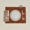 Ella Block Printed Linen Napkin with place setting