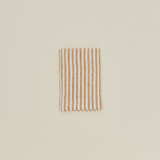 Leon Striped Linen Napkin - Yellow