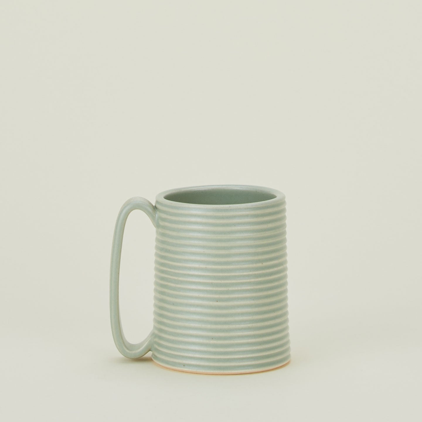 Tall Ribbed Mug in Seafoam.