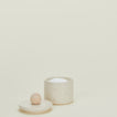 Speckled salt cellar with lid off
