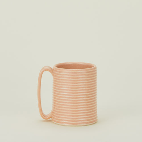 Tall Ribbed Mug in Blush.