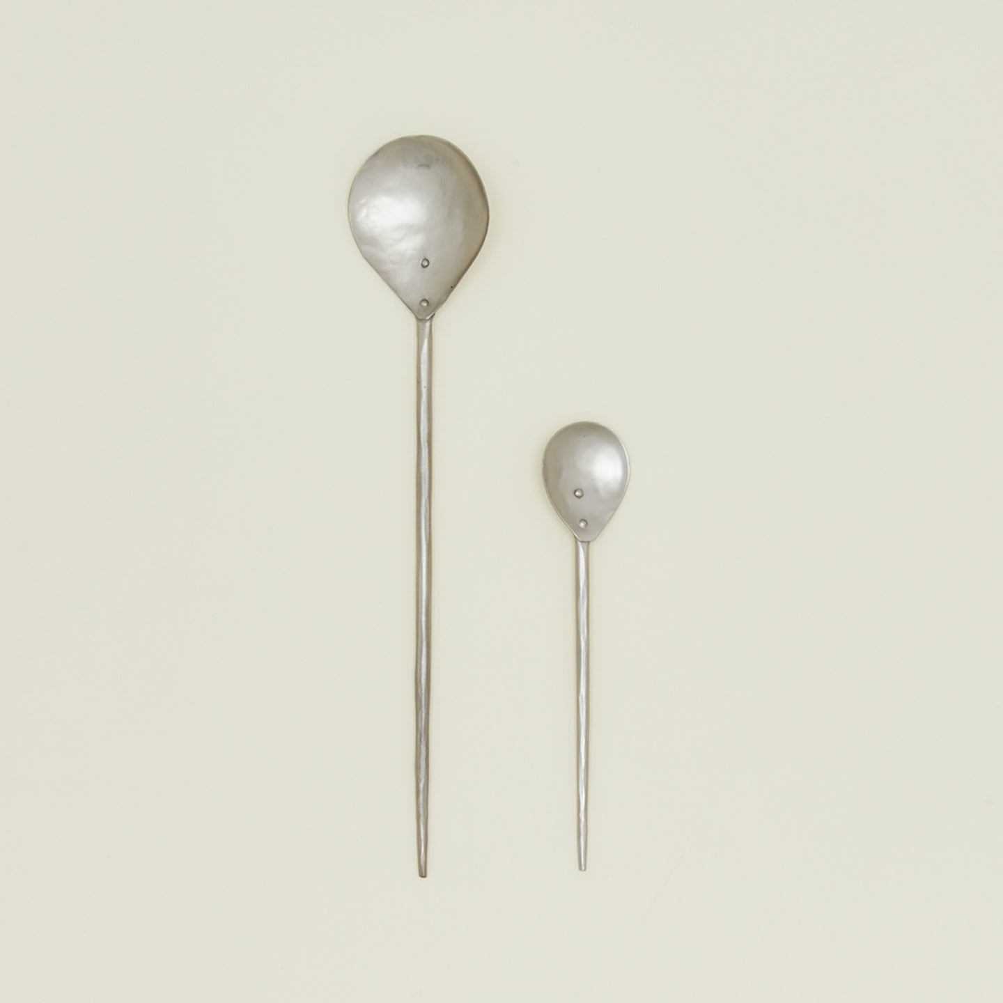 The collective forged pewter stir spoons, set of 2