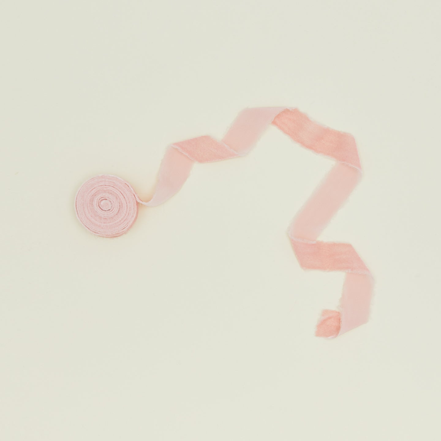 Blush raw edge velvet ribbon