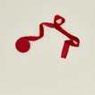 Raw edge velvet ribbon in red