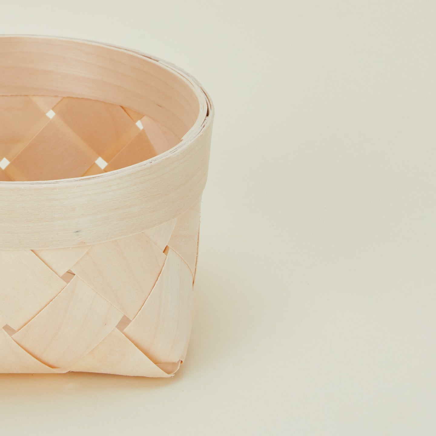 Close up view of small Verso bread basket