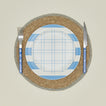 Bamboo Melamine Dinner Plate in Blue Wide Stripe with place setting