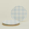 Bamboo Melamine Side Plate, Set of 4 - Blue Plaid