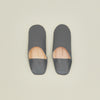 Handmade Leather Slippers - Grey