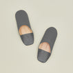 Yonder Leather slippers in gray.