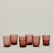 Set of 6 Veneziano Tumblers in Amethyst, with water.