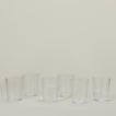 Set of 6 Veneziano Tumblers in Clear, with water.