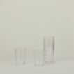 Set of 6 Veneziano Tumblers in Clear, stacked.