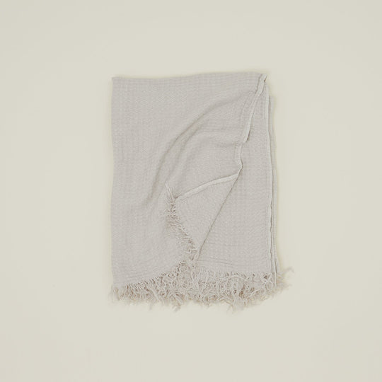 Simple Linen Throw - Light Grey