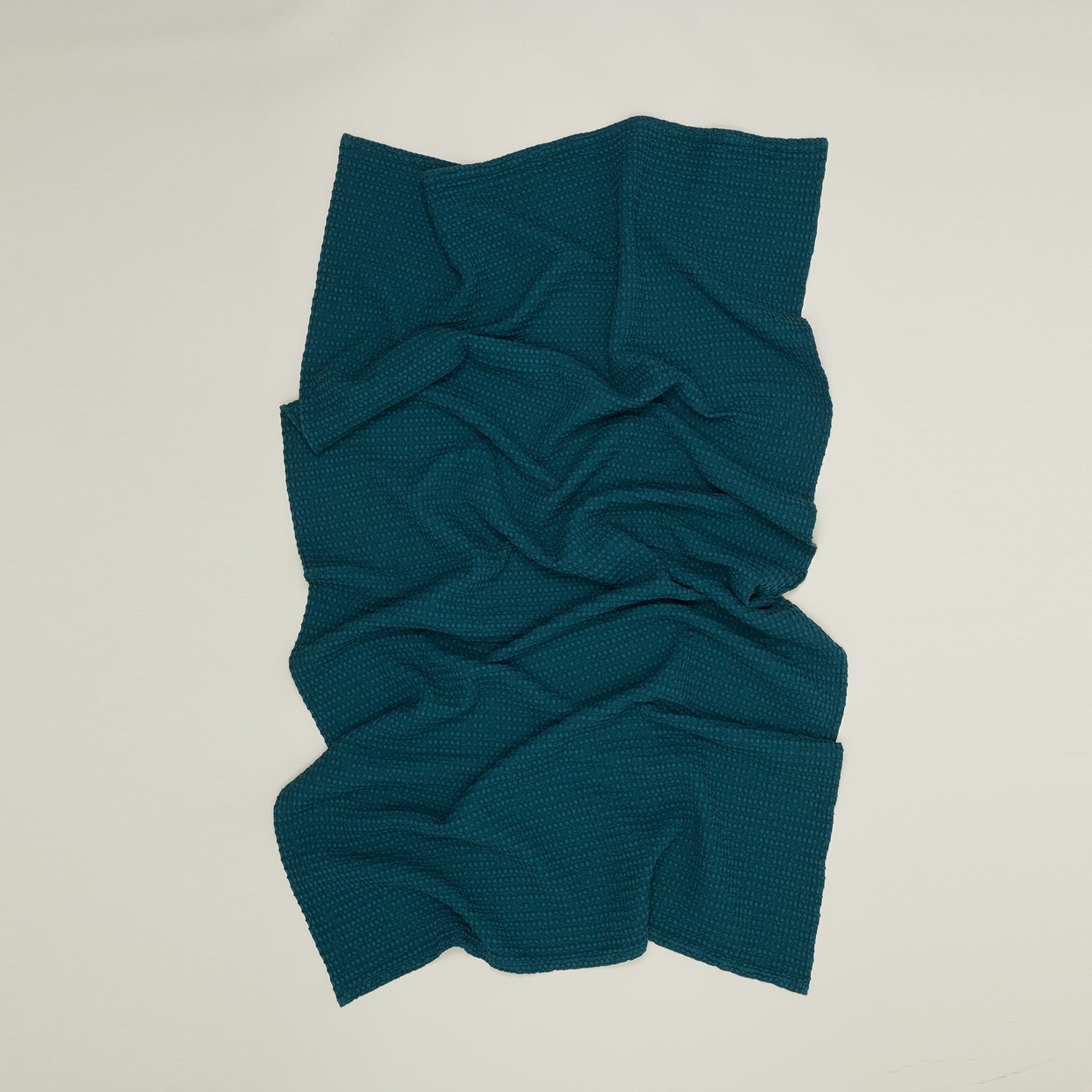 Simple Waffle Towel - Peacock