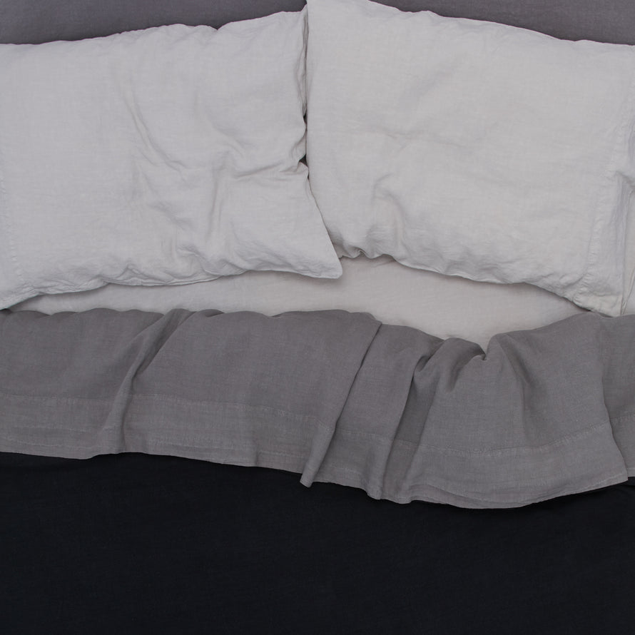 Simple Linen Flat Sheet - Light Grey