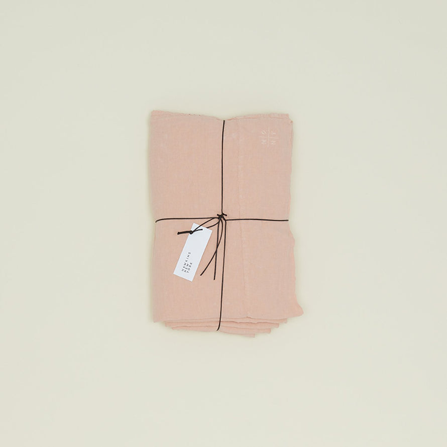 Simple Linen Flat Sheet - Blush