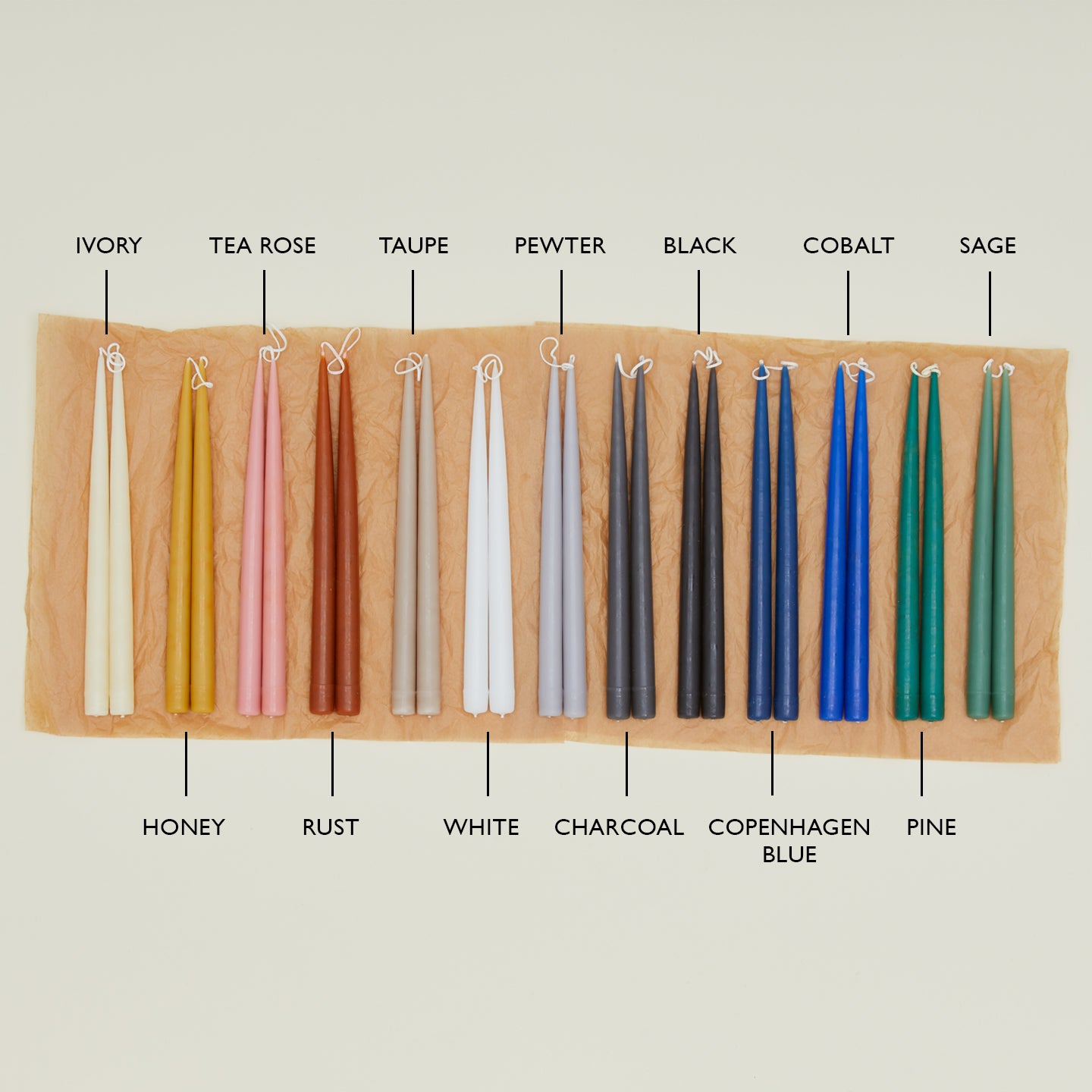 Hand Dipped Taper Set - Black