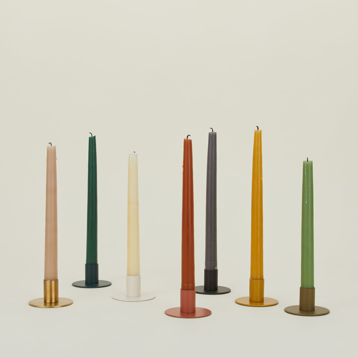 Essential Metal Candle Holders, Set of 2 - Terracotta